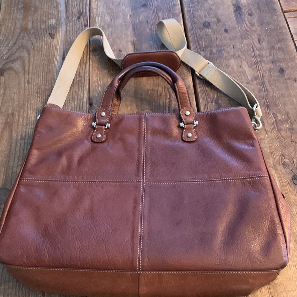 Liz Claiborne leather laptop case, messenger bag